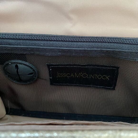 Jessica McClintock Metallic Gold Croc Embossed Crossbody/Clutch. EUC! - Picture 6 of 7